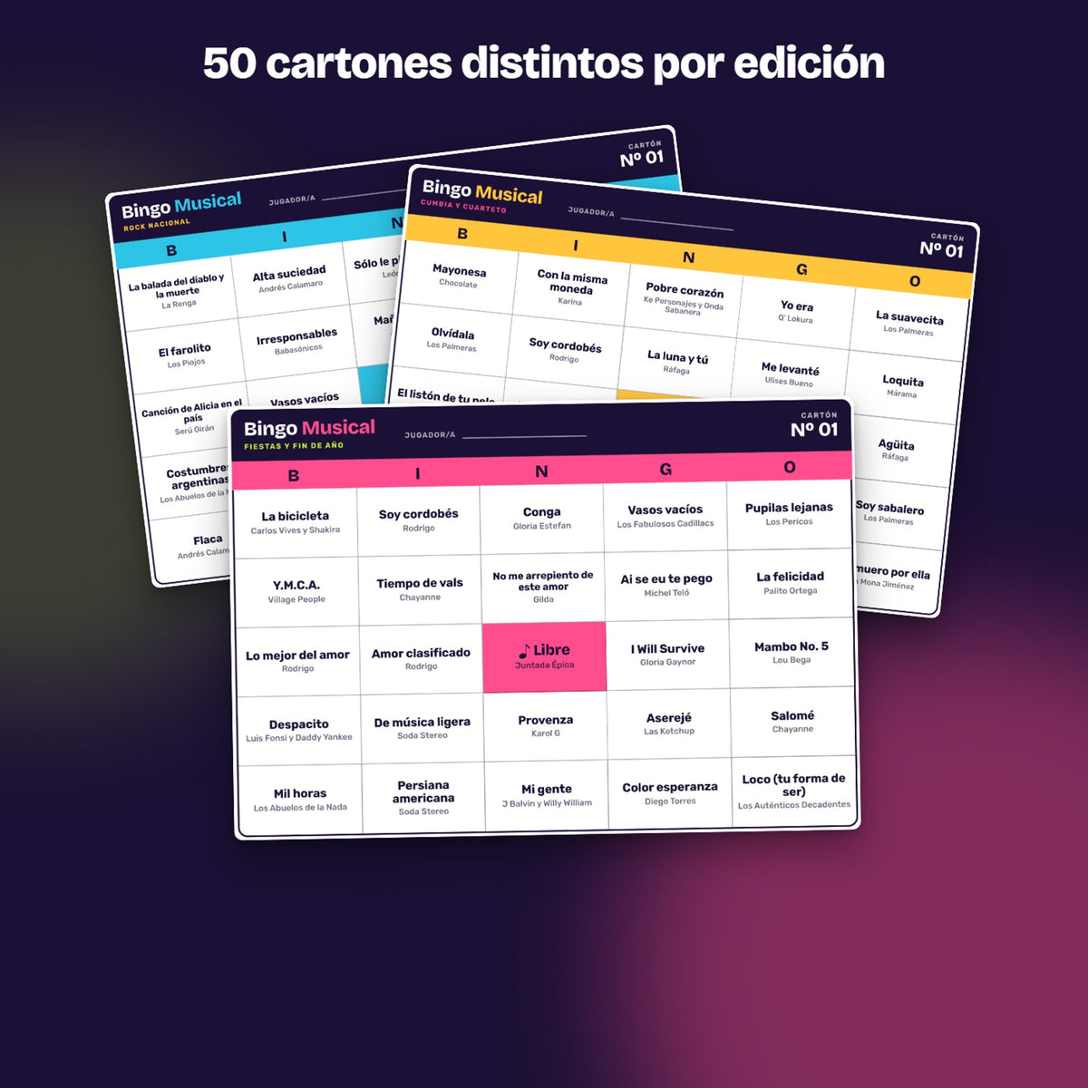 Bingo Musical: 3 ediciones